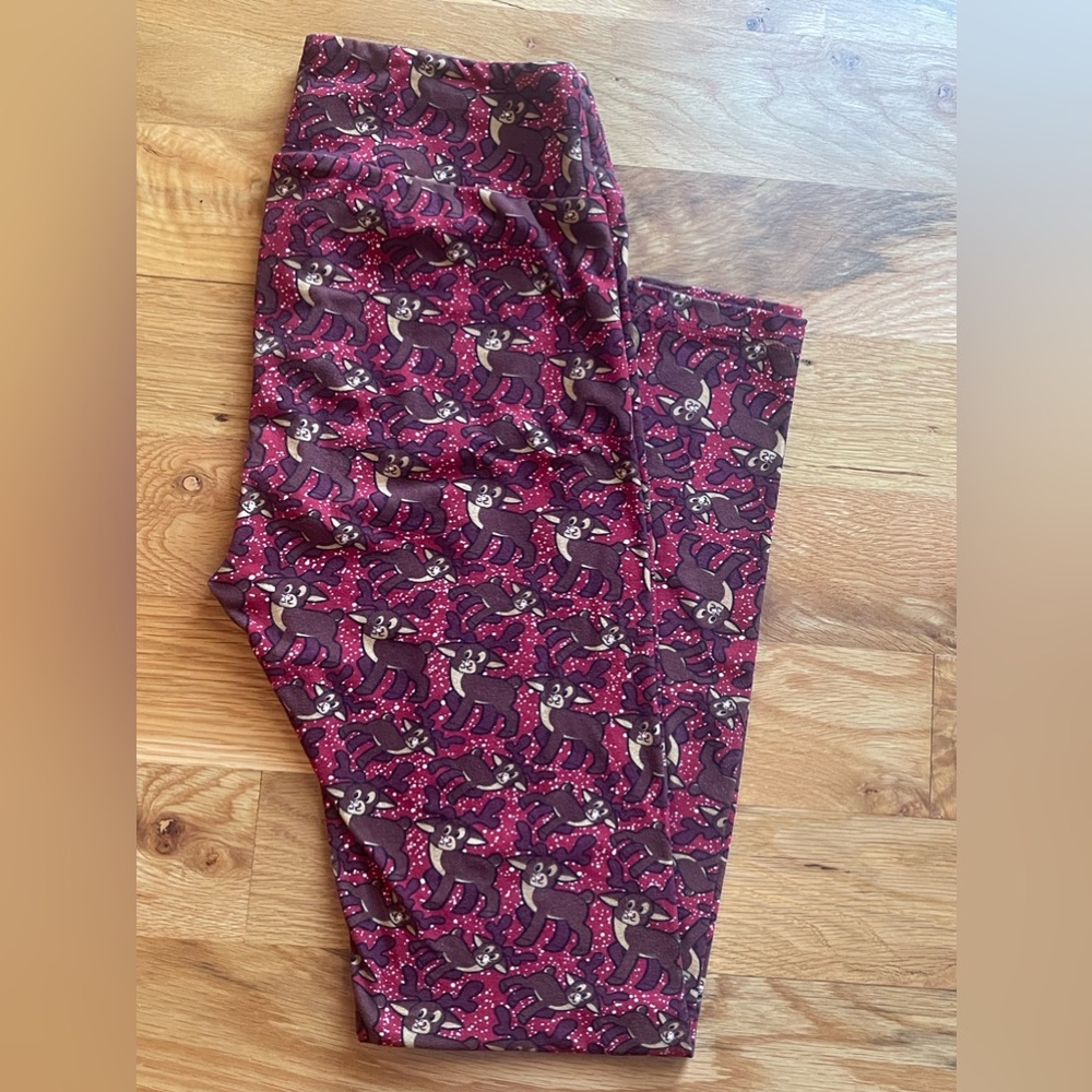 LuLaRoe One Size reindeer leggings